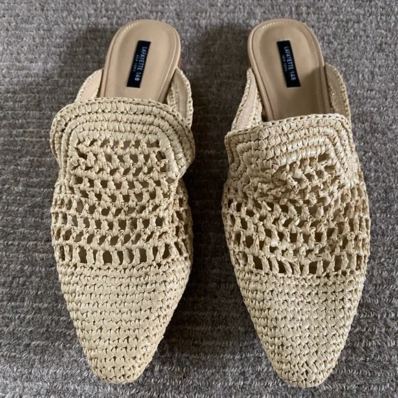 Lafayette 148 raffia slides - Picture 3 of 7